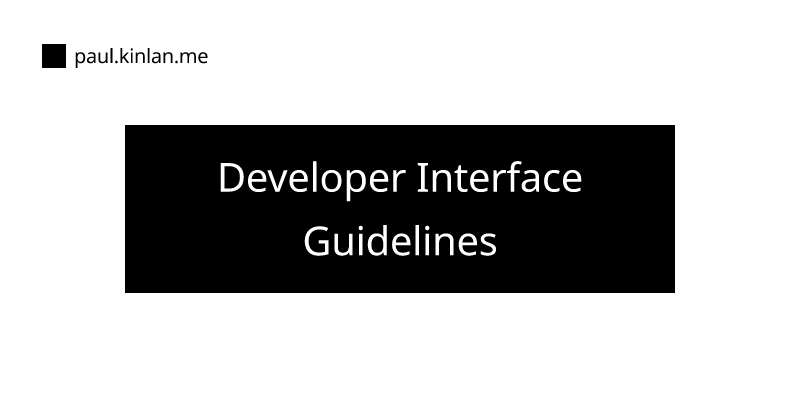 Developer Interface Guidelines