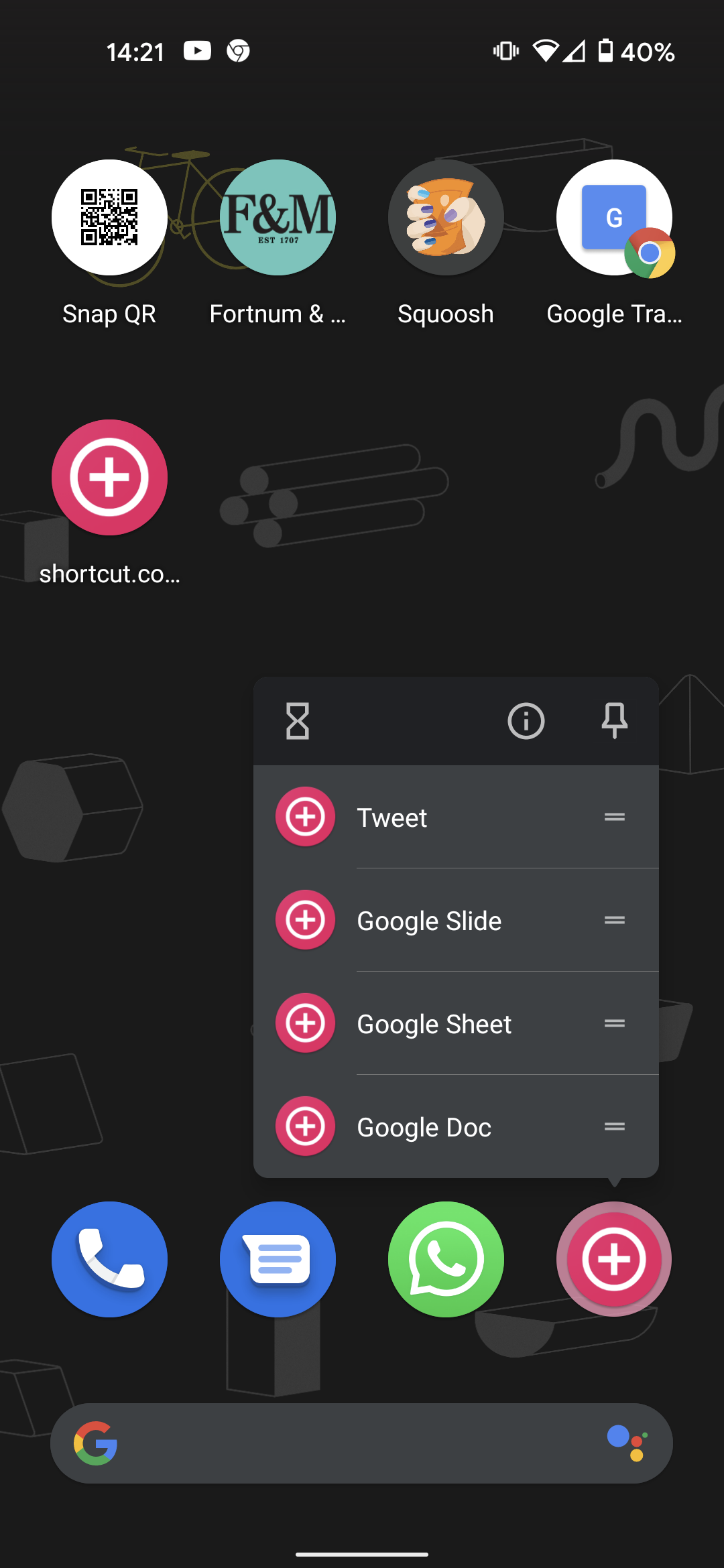 Shortcut new