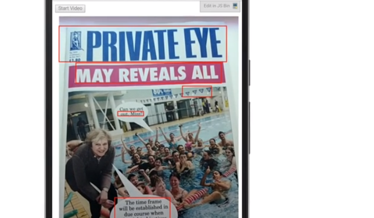 Detecting text in an image on the web in real-time