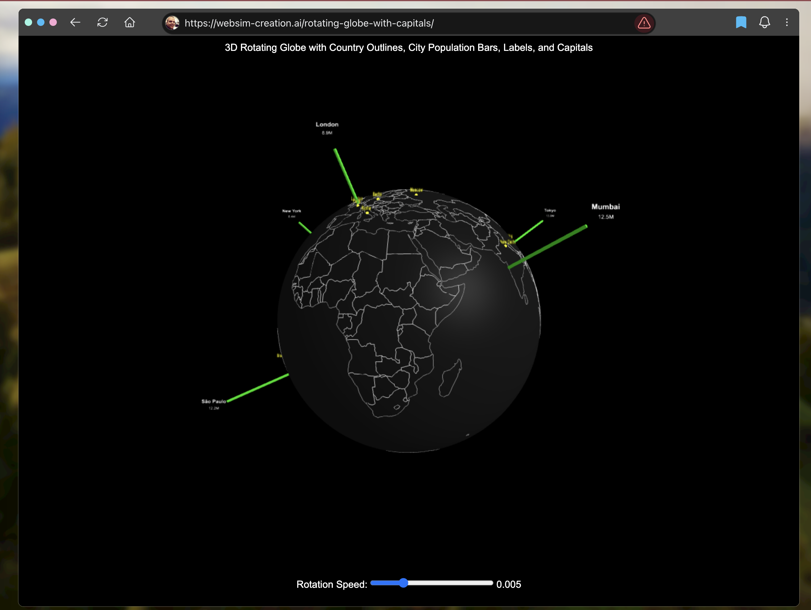 3d globe on websim